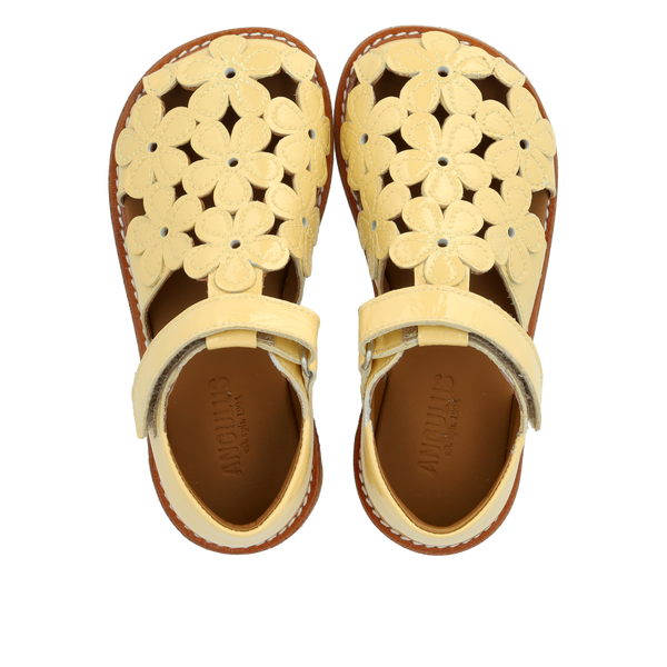 Angulus Sandaler m. blomsterdetaljer - Mellow Yellow