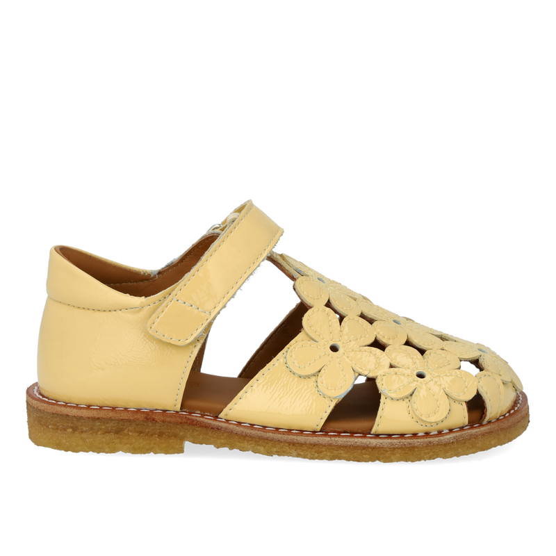 Angulus Sandaler m. blomsterdetaljer - Mellow Yellow