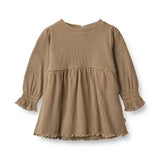 Wheat Jersey Kjole Eliane - Beige Rib Stripe