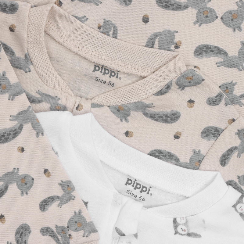 Pippi Natdragt m. lynlås, 2-pak - Rainy Day