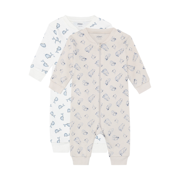 Pippi Natdragt m. lynlås, 2-pak - Flint Stone