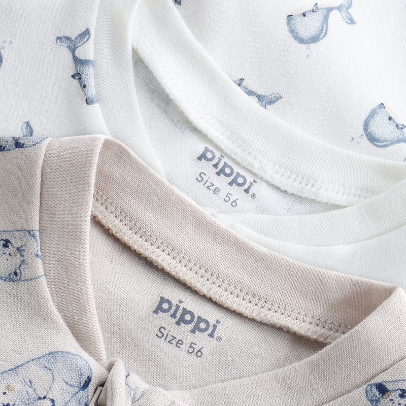 Pippi Natdragt m. lynlås, 2-pak - Flint Stone