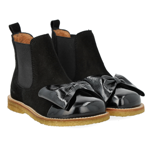 Angulus Chelsea Støvler m. sløjfe - Black