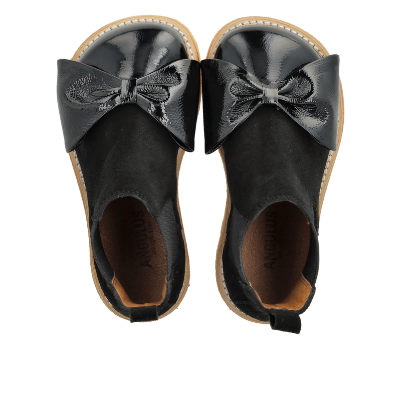 Angulus Chelsea Støvler m. sløjfe - Black