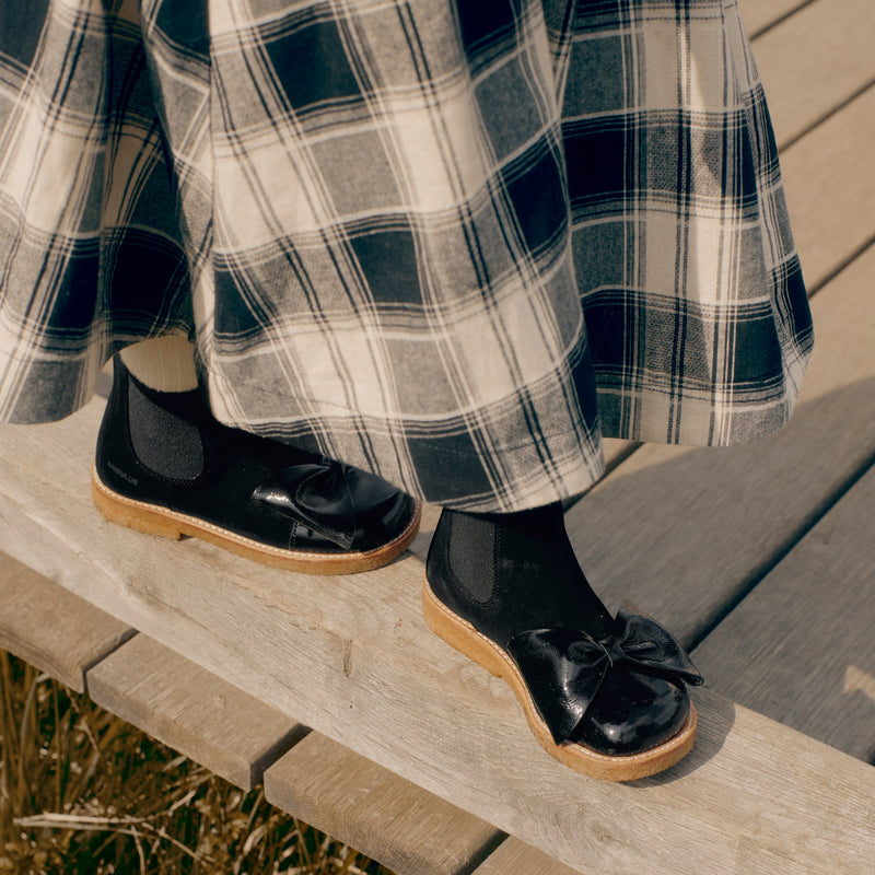 Angulus Chelsea Støvler m. sløjfe - Black