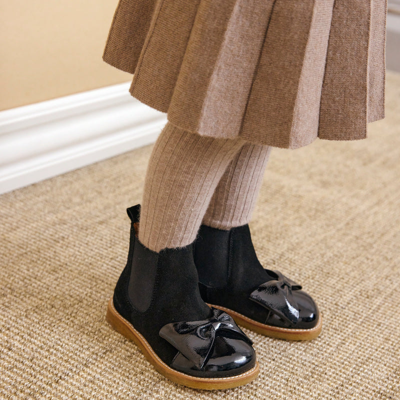 Angulus Chelsea Støvler m. sløjfe - Black