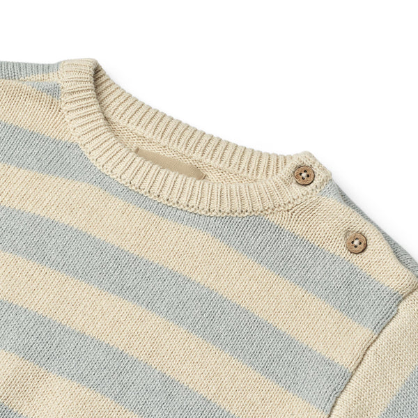Wheat Strik Pullover Morgan - Blue Stripe