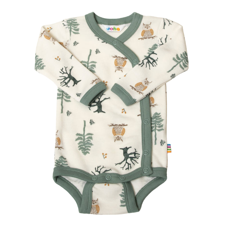 Joha Wrap Body, Uld-Bambus - Off White/Green