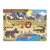 Melissa & Doug Knop Træ Puslespil - Safari
