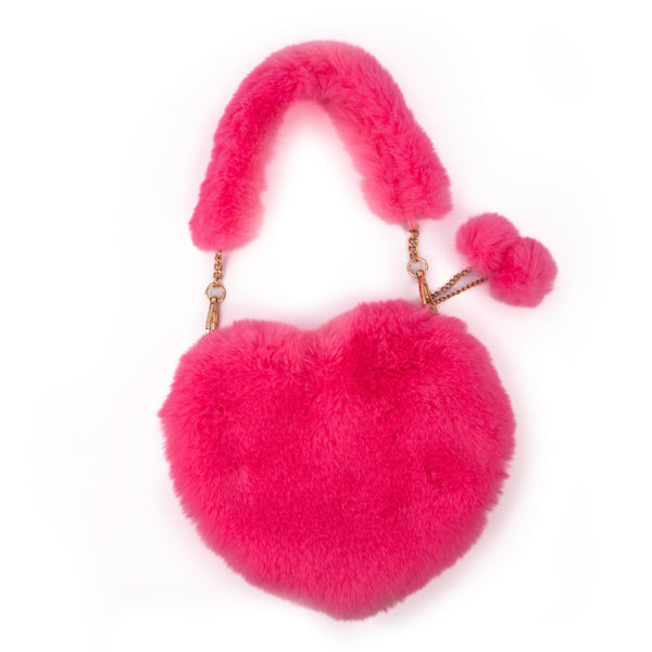 Great Pretenders Pink Promise Furry Taske - Fuchsia