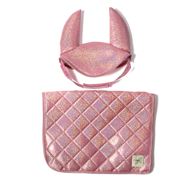 byASTRUP Sadelunderlag & Hut - Glitter Pink