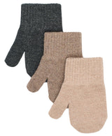Mikk-Line Magic Lurex Strik Vanter, 3-pak - Rose Melange/Denver/Dark Gray
