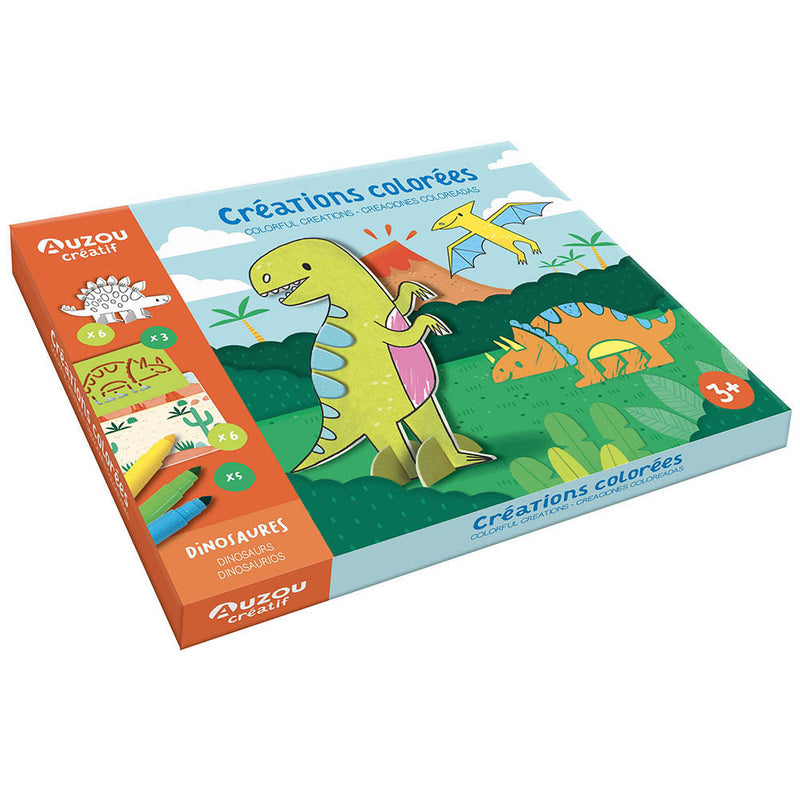Auzou Skum klistermærker - Farvelæg dinosaurerne