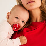 Bibs Studio Colour Natural Polka, 2-pak - Blossom/Candy Apple