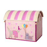 Rice Raffia Opbevaringshus, mellem - Party Animals Theme