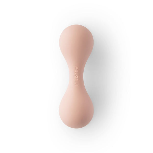 Mushie Silikone Baby Maracas Rangle - Blush