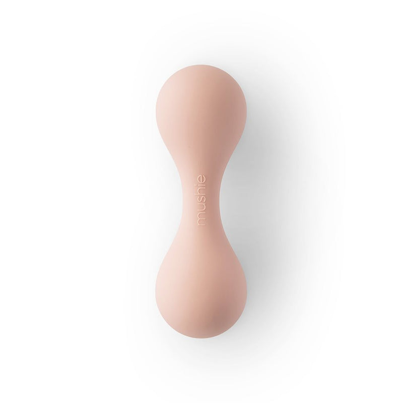 Mushie Silikone Baby Maracas Rangle - Blush