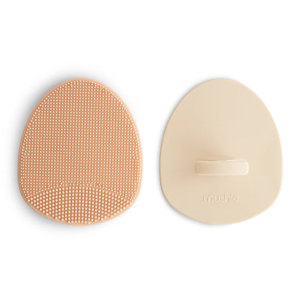 Mushie Cradle Cap Børste, 2 pak - Blush/Shifting Sand