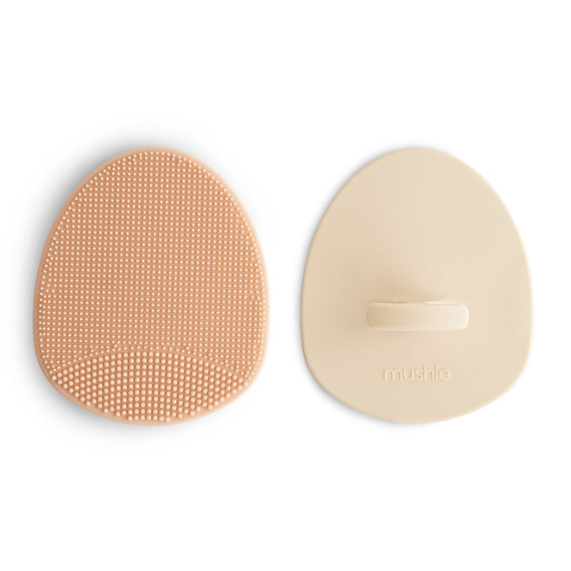 Mushie Cradle Cap Børste, 2 pak - Blush/Shifting Sand