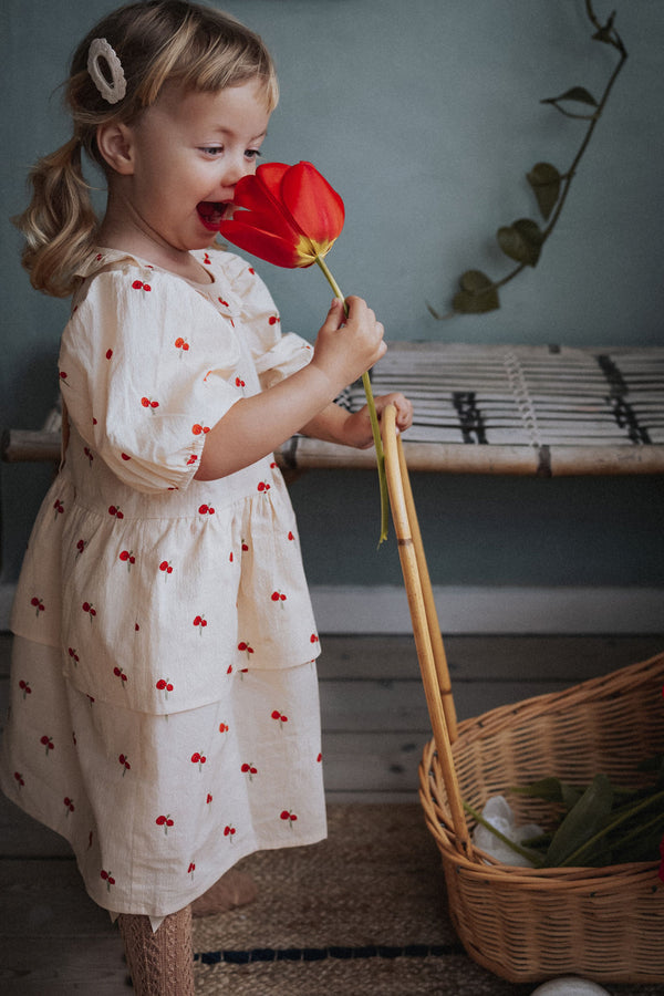 Fliink Flower Ruffle Kjole - Sandshell