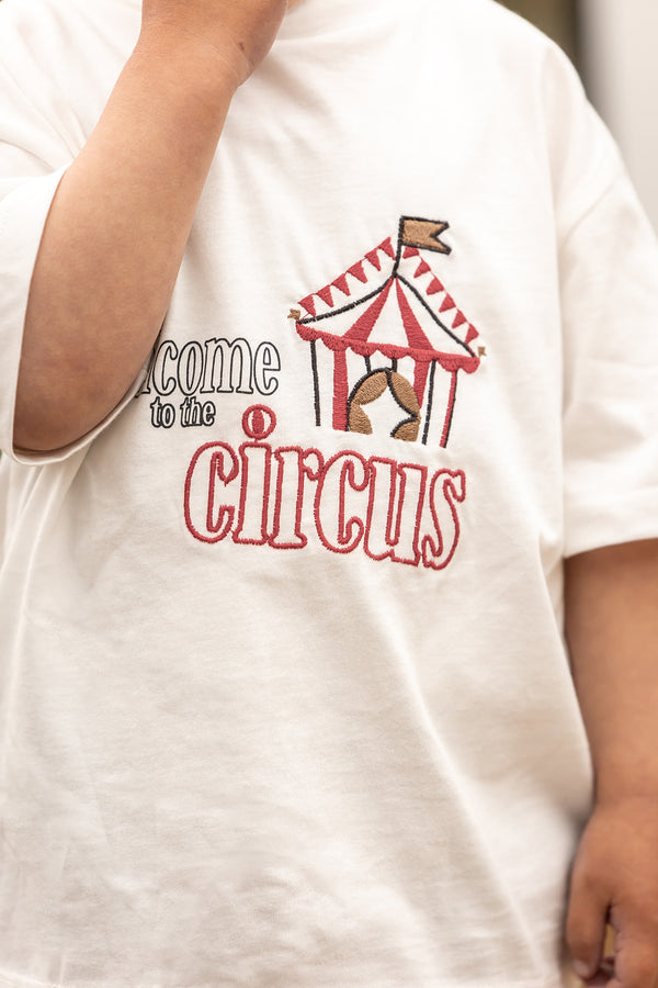 Fliink Sommer Cirkus T-Shirt - Cloud Dancer