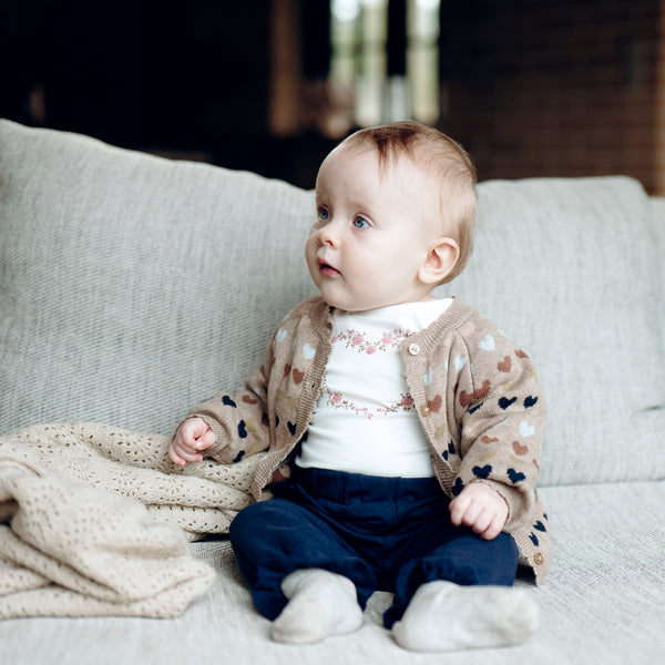 Hust & Claire Cilja Heart Cardigan - Biscuit