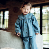 Hust & Claire Karoline Denim Skjorte Bluse - Blue