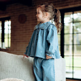 Hust & Claire Karoline Denim Skjorte Bluse - Blue