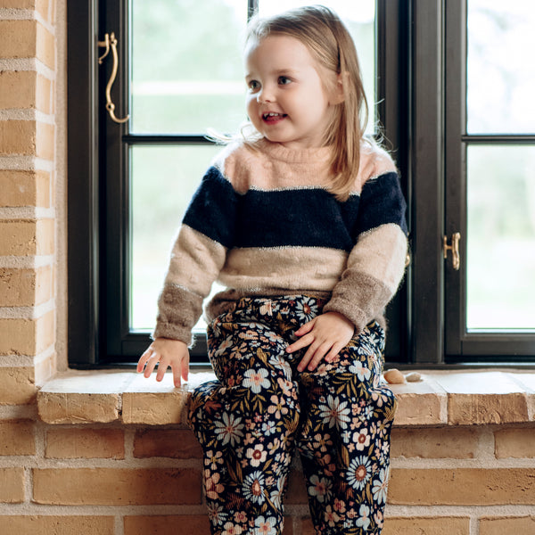 Hust & Claire Tammy Fløjls Bukser - Winter Flora Light blue