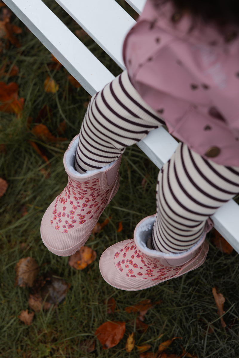 Petit Piao Leggings Modal Striped - Coffee Bean/Off White