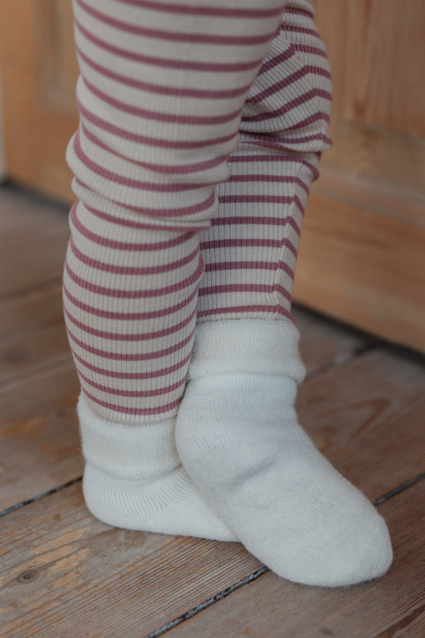 Petit Piao Leggings Modal Striped - Nostalgic Rose/Off White