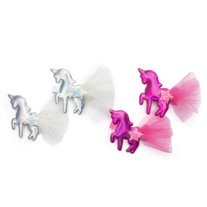 Great Pretenders Iridescent Unicorn Hårclips, 2-pak - Ass.