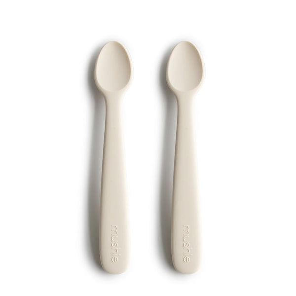 Mushie Silikone Babyskeer, 2-pak - Ivory