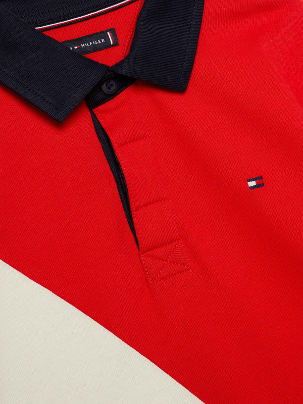 Tommy Hilfiger Colorblock Rugby Polo - Red/White Colorblock