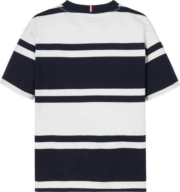 Tommy Hilfiger Rugby Stripe T-Shirt - White Base/Blue Stripes