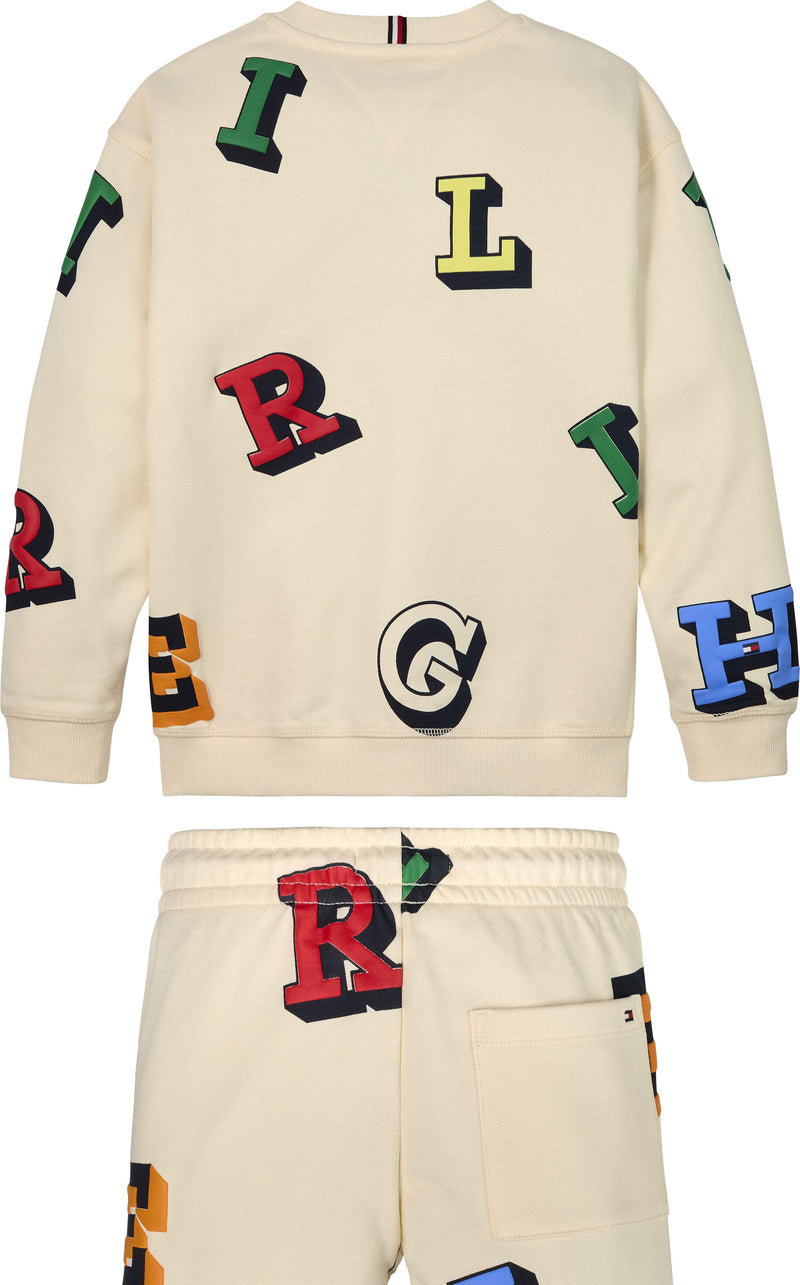 Tommy Hilfiger Monotype Allover Sweat Shorts Sæt - Calico