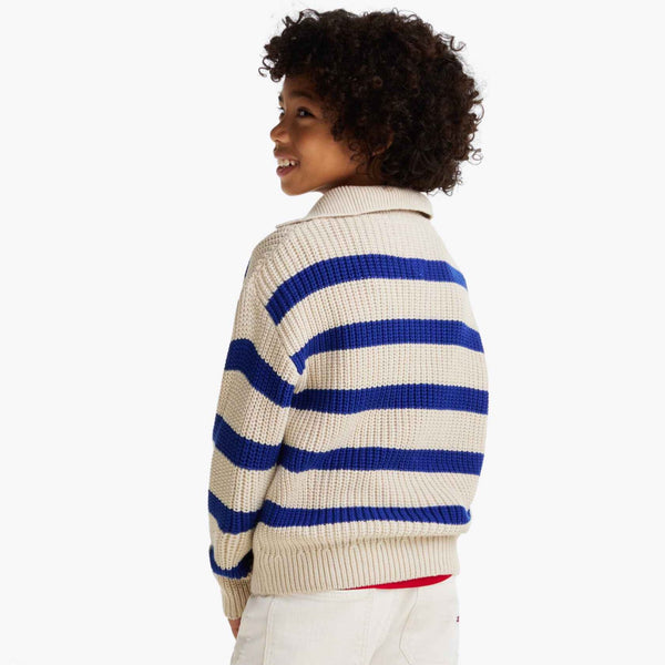 Tommy Hilfiger Mockneck Sweater - Wedge Blue Stripe