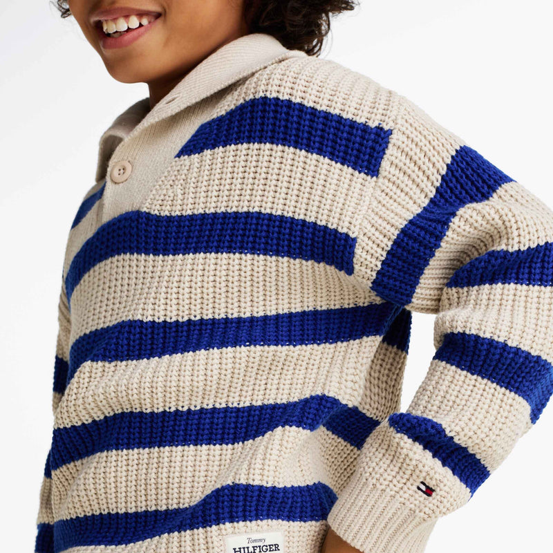 Tommy Hilfiger Mockneck Sweater - Wedge Blue Stripe