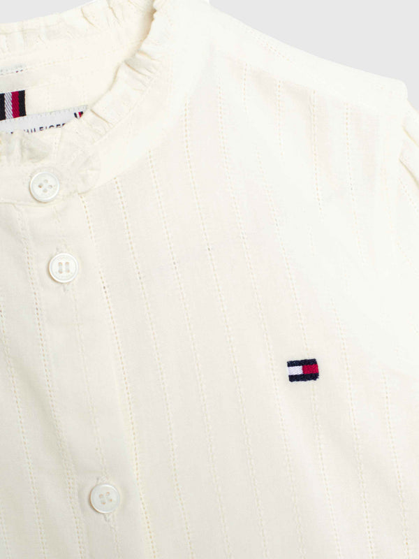 Tommy Hilfiger Ladder Lace Frill Collar Skjorte - Ancient White