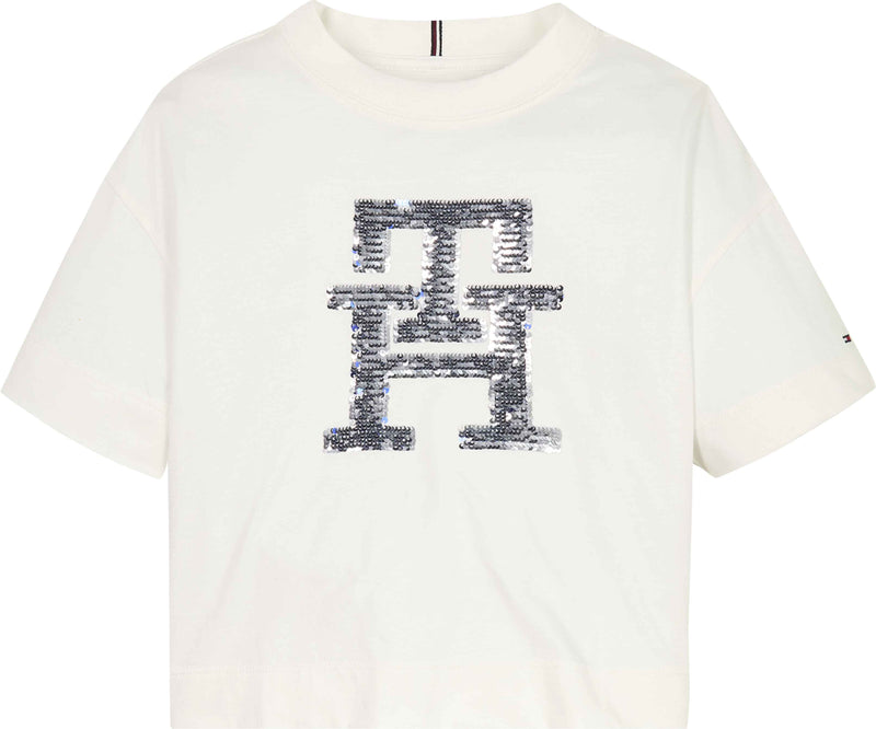 Tommy Hilfiger Monogram Sequins T-Shirt - White