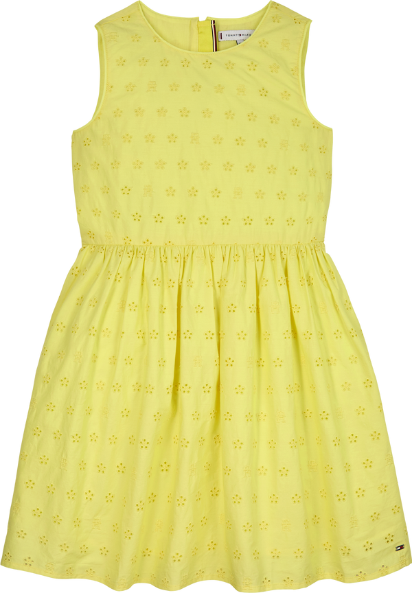 Tommy Hilfiger Broderie Anglaise Kjole - Yellow Tulip