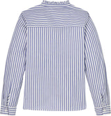 Tommy Hilfiger Ruffle Collar Skjorte - Mid Blue Stripe