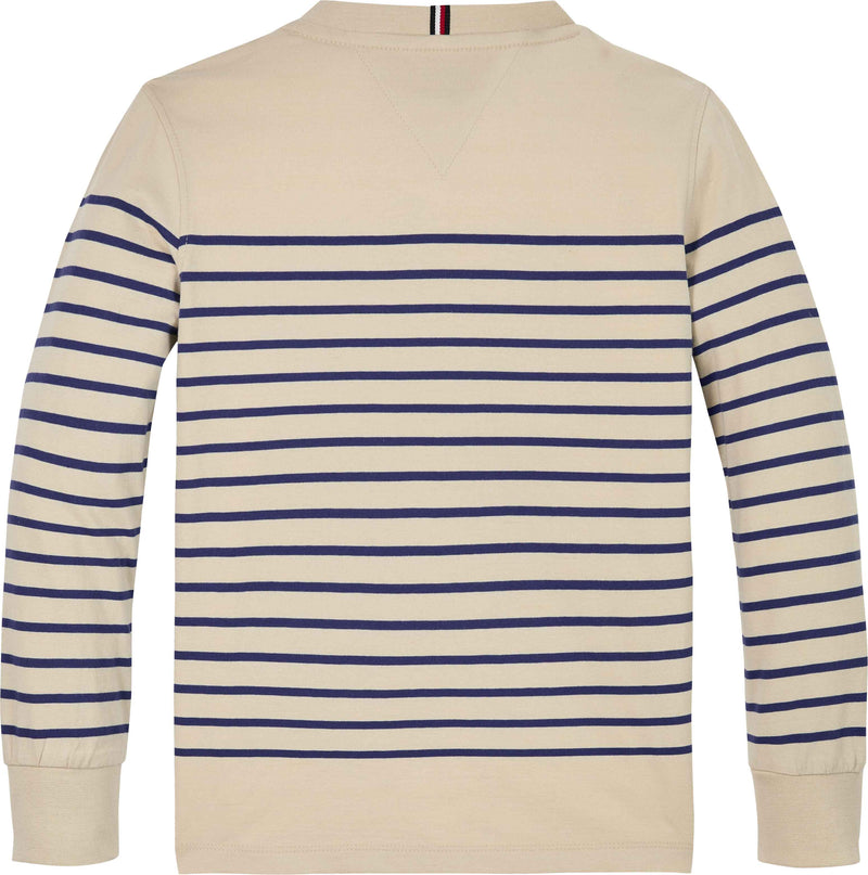 Tommy hilfiger Stripe Bluse - Beige Base Blue