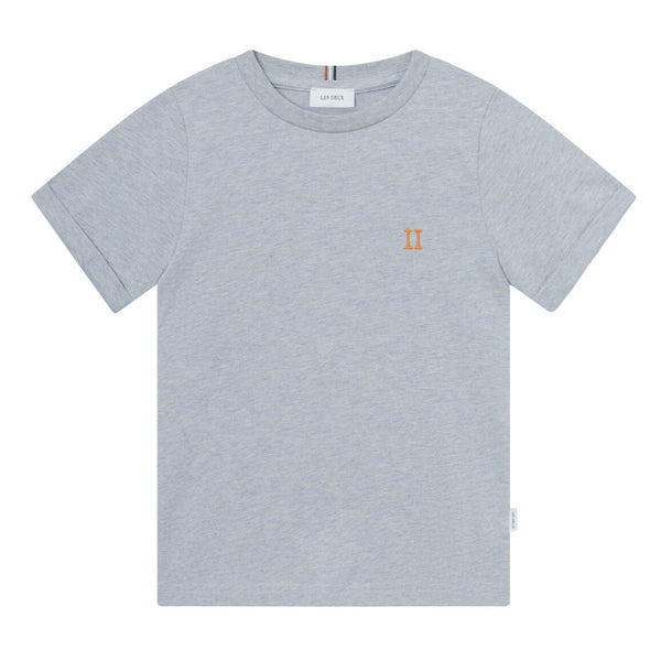 LES DEUX Nørregaard T-Shirt - Summer Sky Melange/Orange