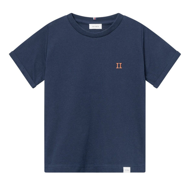 LES DEUX Nørregaard T-Shirt - Dark Navy/Orange