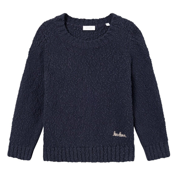 Les Deux Errol Cotton Strik Bluse - Dark Navy