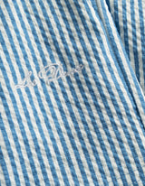 LES DEUX Stan Stripe Seersucker Badeshorts - Washed Denim Blue