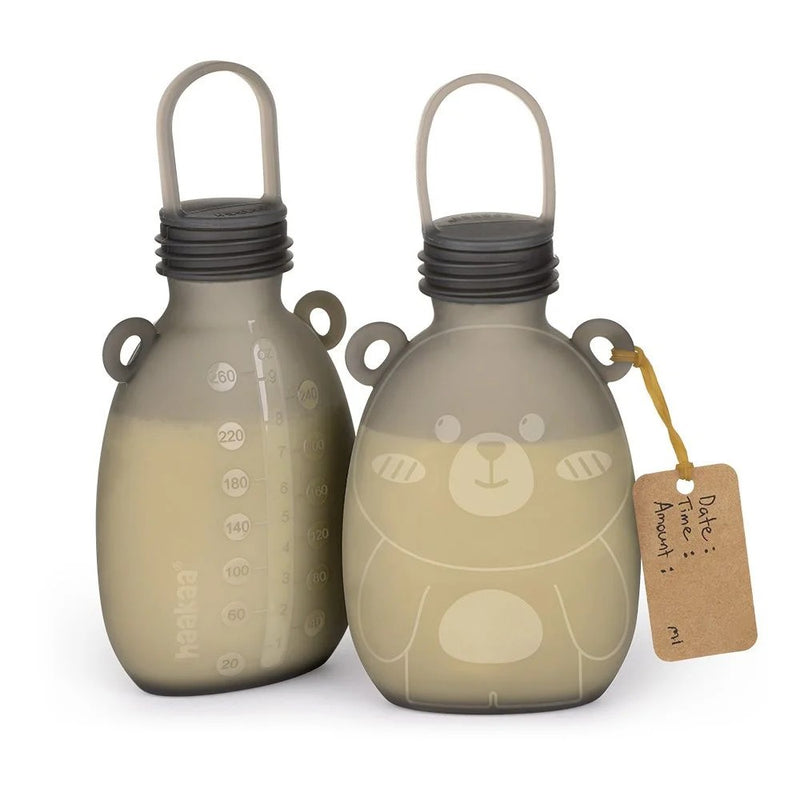 Haakaa Silikonepose til mælk, 2-pak – 260ml.