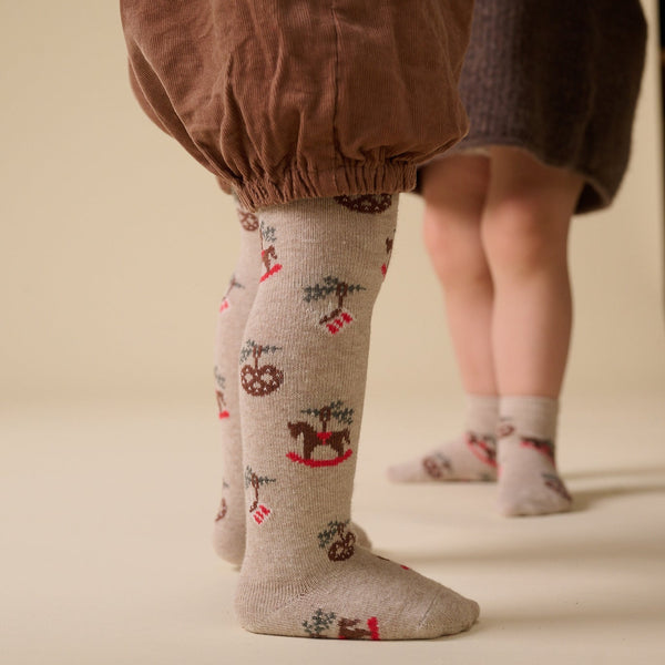 MP Kids Julle Strømpebukser - Beige Melange