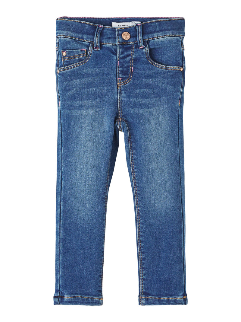 Name It NMFSALLI Slim Fleece Jeans - Dark Blue Denim